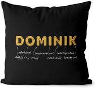 Impar pillow golden male name Dominik - Pillow