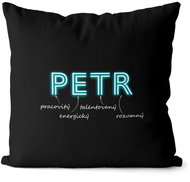 Impar pillow neon male name Petr - Pillow