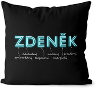 Impar pillow neon male name Zdeněk - Pillow