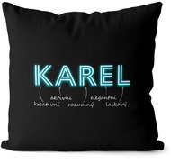 Impar pillow neon male name Karel - Pillow