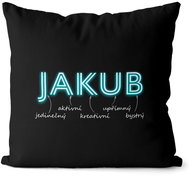Impar pillow neon male name Jakub - Pillow