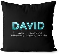 Impar pillow neon male name David - Pillow