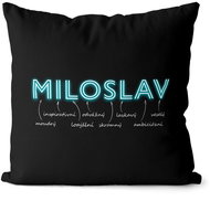 Impar pillow neon male name Miloslav - Pillow
