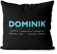 Impar pillow neon male name Dominik - Pillow