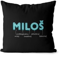 Impar pillow neon male name Miloš - Pillow