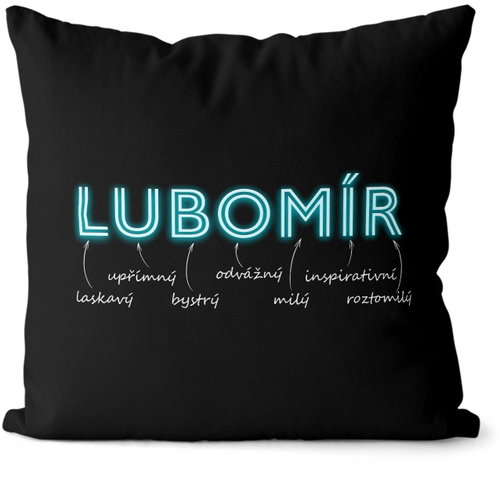 Impar pillow neon male name Lubomír - Pillow - Main image