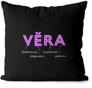Impar pillow neon female name Věra - Pillow