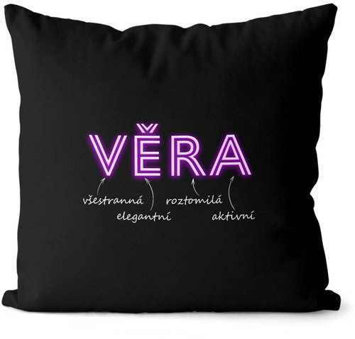 Impar pillow neon female name Věra - Pillow - Main image