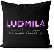 Impar pillow neon female name Ludmila - Pillow
