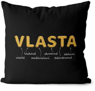 Impar pillow golden female name Vlasta - Pillow