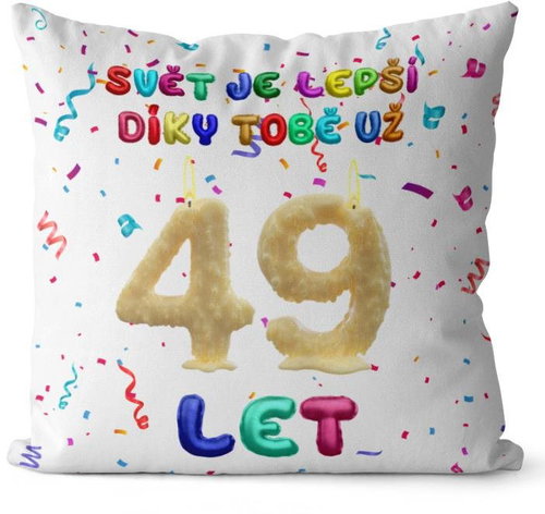 Impar Pillow The world is better thanks to you age 49 - Pillow - Main image