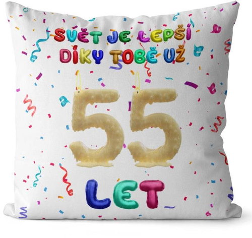 Impar Pillow The world is better thanks to you age 55 - Pillow - Main image