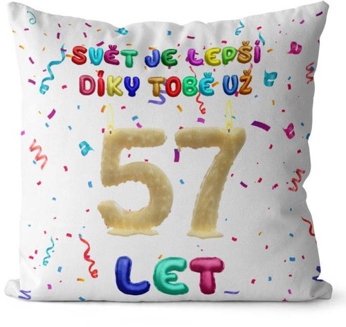 Impar Pillow The world is better thanks to you age 57 - Pillow - Main image