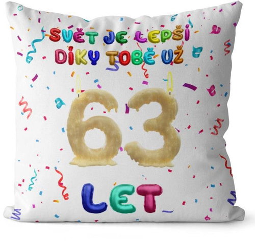 Impar Pillow The world is better thanks to you age 63 - Pillow - Main image