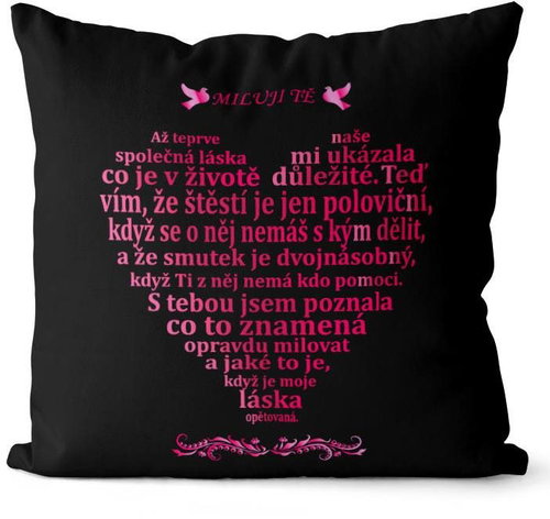 Polštář Milostný citát – pro muže 40 × 40  cm - Pillow - Main image