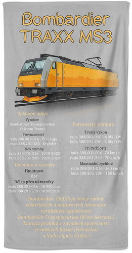 IMPAR Osuška Bombardier TRAXX- 100 × 170 cm - Bath Towel - Main image
