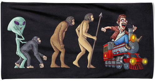 IMPAR Osuška Evoluce milovníka vlaků - 100 × 170 cm - Bath Towel - Main image