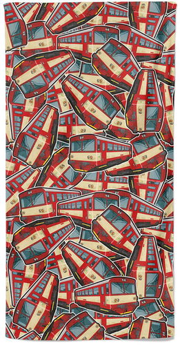 IMPAR Osuška 810 červená pattern - 70 × 140 cm - Bath Towel - Main image