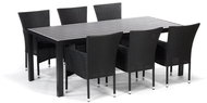 IWHome Jídelní set VIGO XL antracit + 6x křeslo BARCELONA antracit - Zahradní nábytek