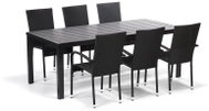 IWHome Jídelní set VIGO XL antracit + 6x židle MADRID antracit - Zahradní nábytek