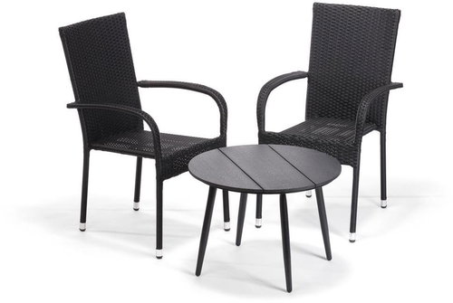IWHome Jídelní set ELCHE antracit + 2x židle MADRID antracit IWH-10150015 - Zahradní nábytek - Main image