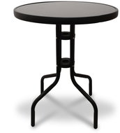 IWHome Stolek LUGO kovový se skleněnou deskou průměr 60 cm antracit IWH-10120001 - Zahradní stůl