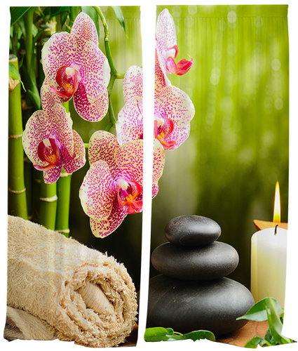 IMPAR Curtains Flowers with stones,140 × 250 cm - Drape - Main image