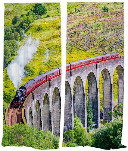 IMPAR Curtains Locomotive on the bridge,140 × 250 cm - Drape - Main image