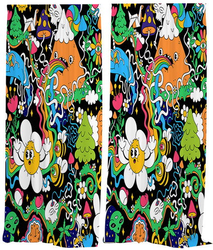 IMPAR Curtains Psychedelic world,140 × 250 cm - Drape - Main image