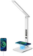 Table Lamp Immax KINGFISHER Qi LED Table Lamp, White with Wireless Charging Qi and USB - Stolní lampa