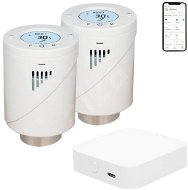2x Immax NEO Smart termosztatikus fej Zigbee 3.0 + Smart NEO BRIDGE PRO v2 - Termosztátfej