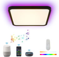 IMMAX NEO LITE TUDO Smart stropní svítidlo s RGB podsvícením 40x40cm, 50W Tuya WiFi černé - LED světlo