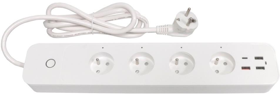 IMMAX NEO LITE Smart Hosszabbító, 4× aljzat, 3× USB, 1× USB C, Power Delivery, WiFi