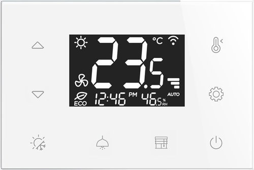 iNELS RFTC-4 Wireless glass touch thermostat, white - Thermostat - Main image