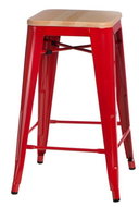 Barová stolička Paris Wood 65cm borovice červená - Barová židle