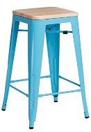 Barová stolička Paris Wood 65cm borovice modrá - Barová židle