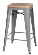 Barová stolička Paris Wood 65cm borovice šedá - Barová židle