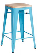 Barová stolička Paris Wood 75 cm borovice modrá - Barová židle