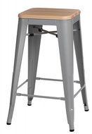 Barová stolička Paris Wood 75 cm borovice sv.šedá - Barová židle