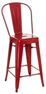Barová židle s opěradlem Paris Back červená - Barová židle