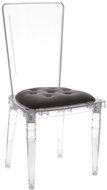 Židle transparentní Prince grey velvet - Jídelní židle