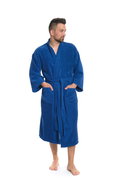 Interkontakt Men's bathrobe model KIMONO 03 Blue Navy - Bathrobe