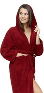 Interkontakt Ladies robe with hood 04 Bordeaux - Bathrobe