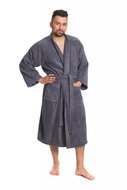 Interkontakt Men's bathrobe model KIMONO 02 Dark Grey - Bathrobe