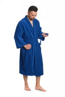 Interkontakt Men's bathrobe model KIMONO 03 Navy Blue - Bathrobe
