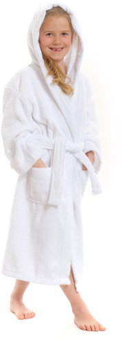 Interkontakt Children's bathrobe with hood, white Bathrobe size 4-6 years - Bathrobe - Main image