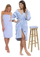 Interkontakt Light Blue set: hooded robe + sauna kilt + towel - Bathrobe