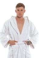 Interkontakt Men's bathrobe 02 Bianco Bathrobe size XXL - Bathrobe