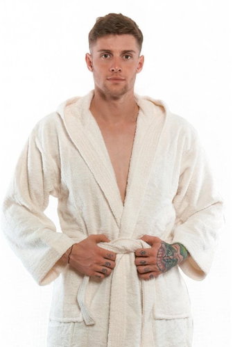Interkontakt Men's bathrobe 03 Avorio Bathrobe size 4XL - Bathrobe - Main image