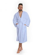 Interkontakt Men's bathrobe model KIMONO 06 Light Blue - Bathrobe